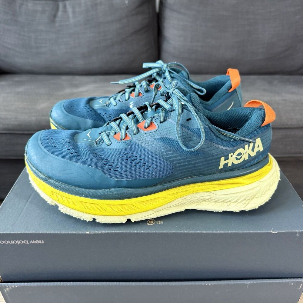 Hoka One One Stinson 6 Blue Coral Butterfly Running Shoes Men's Size 11